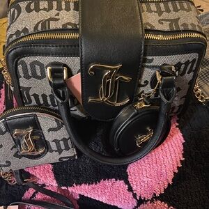 Juicy Couture Black and Gold Logo Bag set 3 pc